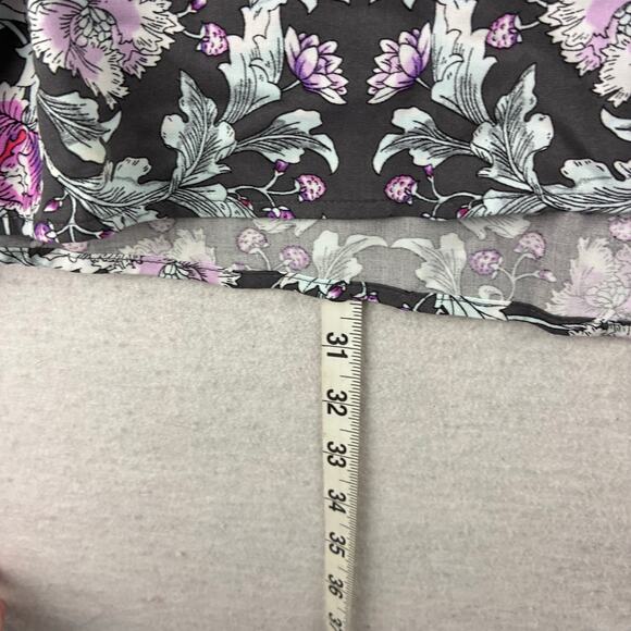 Lane Bryant Long Sleeve Blouse Women’s 26/3X Floral Peony Poppy Filigree Rayon - Picture 7 of 16